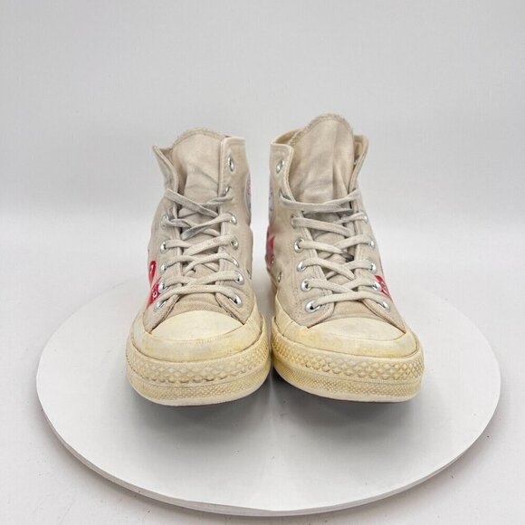 Converse Comme des Garçons Play x Chuck 70 Hi Women Size 8 White Red Shoes - Picture 2 of 14